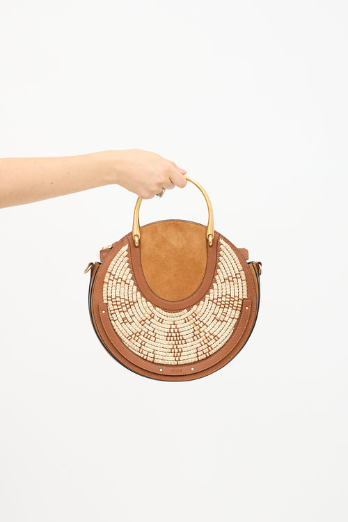 Chloé Leather & Raffia Pixie Crossbody Bag