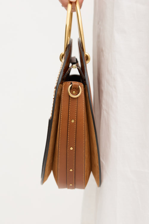 Chloé Leather & Raffia Pixie Crossbody Bag