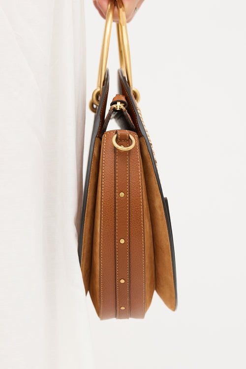 Chloé Leather & Raffia Pixie Crossbody Bag