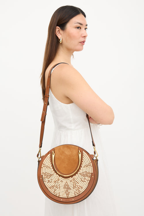 Chloé Leather & Raffia Pixie Crossbody Bag