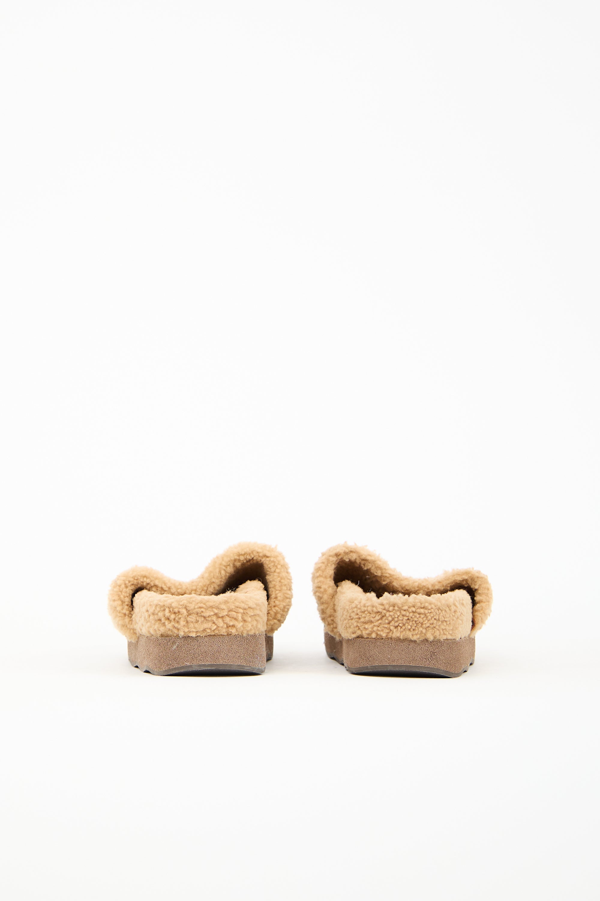 Chloé Leather & Shearling Wavy Slide