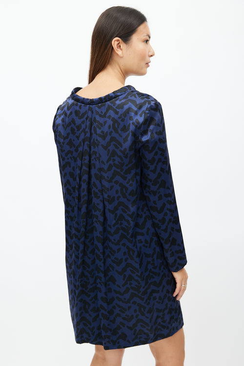 Chloé Navy & Black Silk Dress