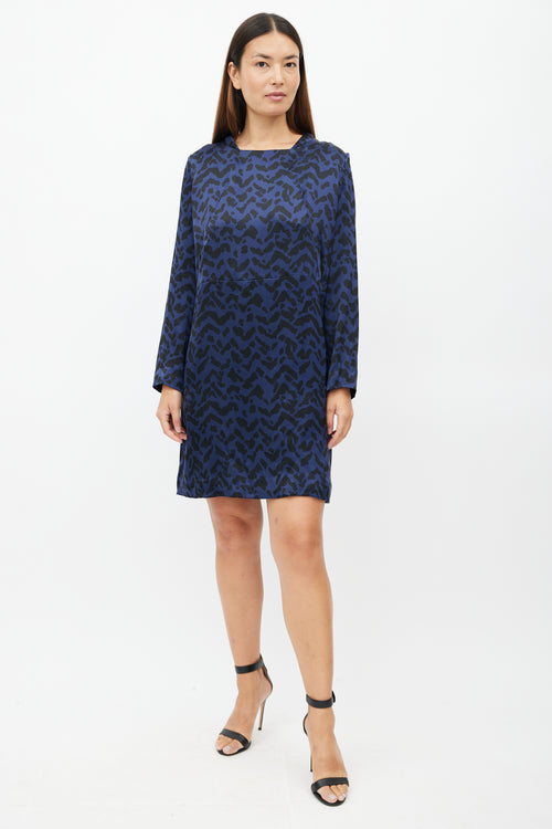 Chloé Navy & Black Silk Dress