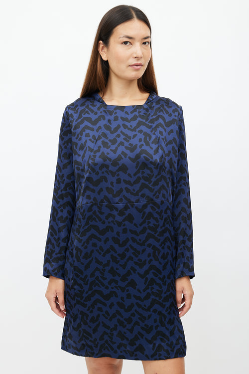 Chloé Navy & Black Silk Dress