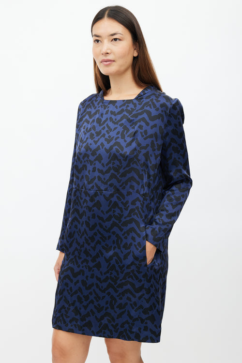 Chloé Navy & Black Silk Dress