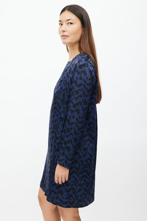 Chloé Navy & Black Silk Dress