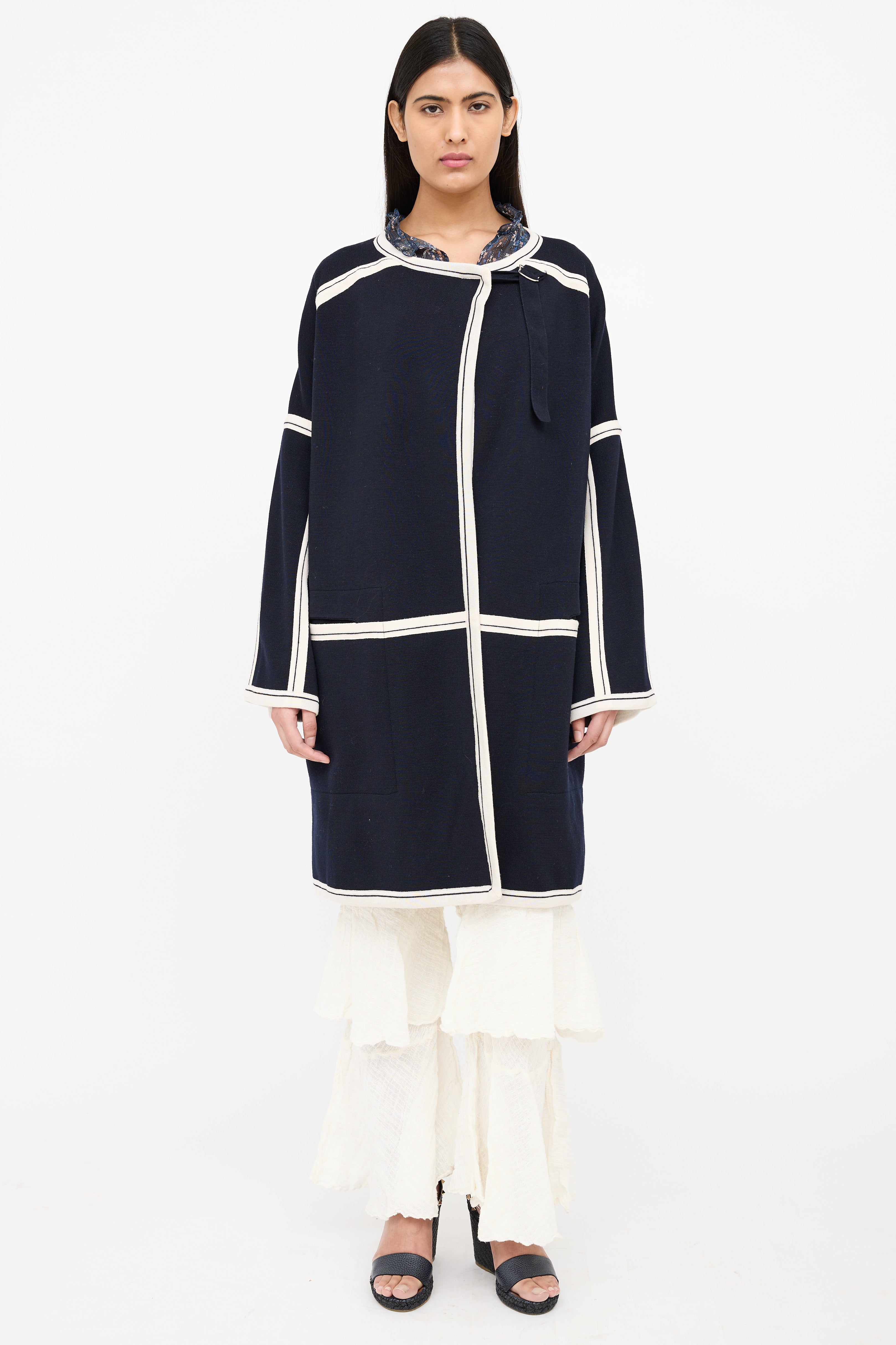 Chloé Wool Panelled Knit Coat