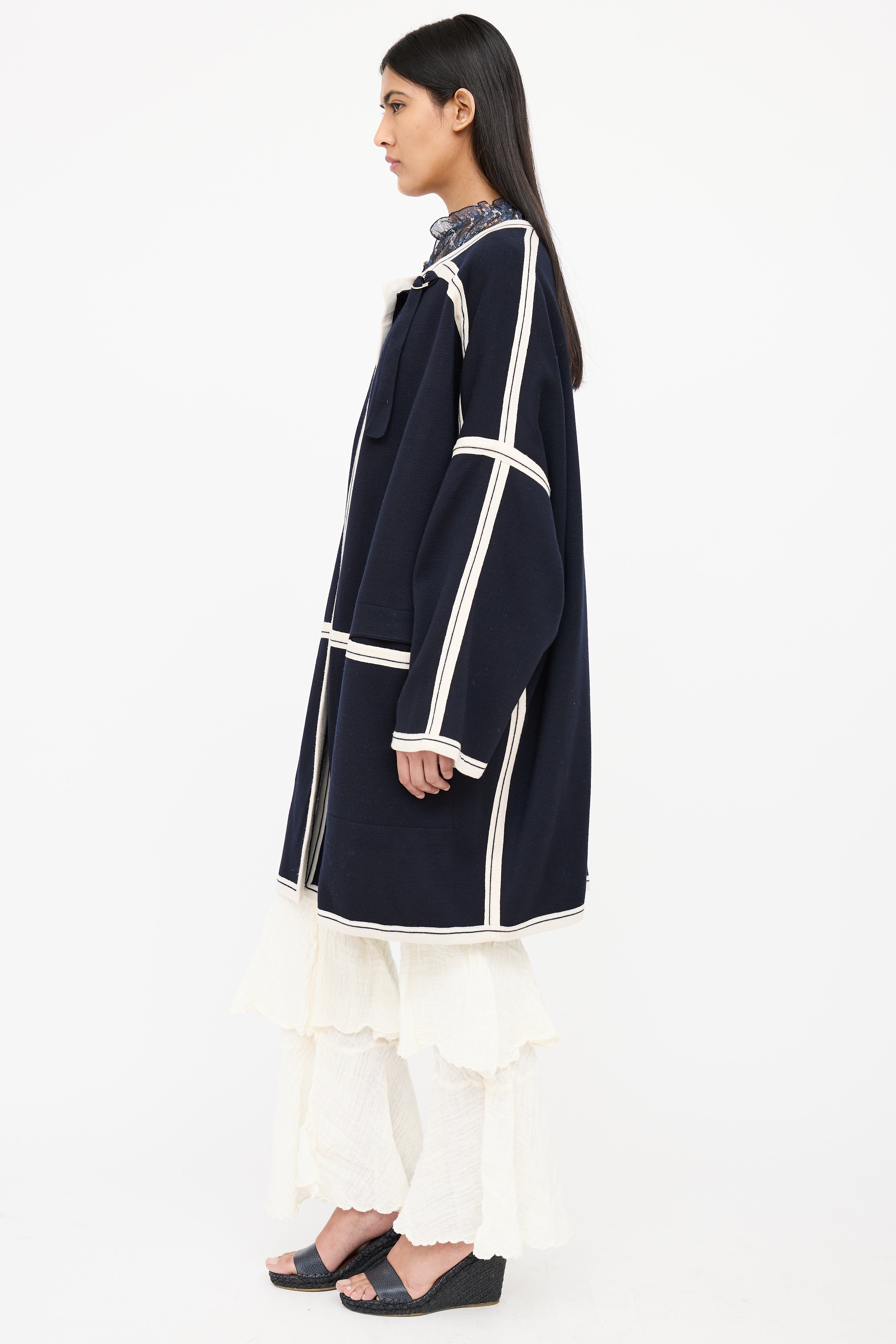 Chloé Wool Panelled Knit Coat