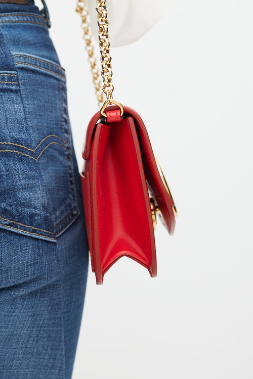 Chloé Red & Gold Leather C Bag