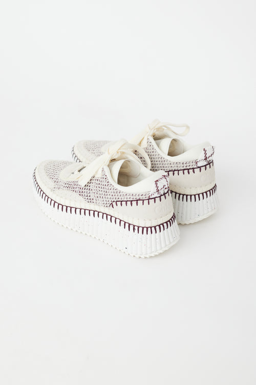 Chloé White & Purple Nama Sneaker