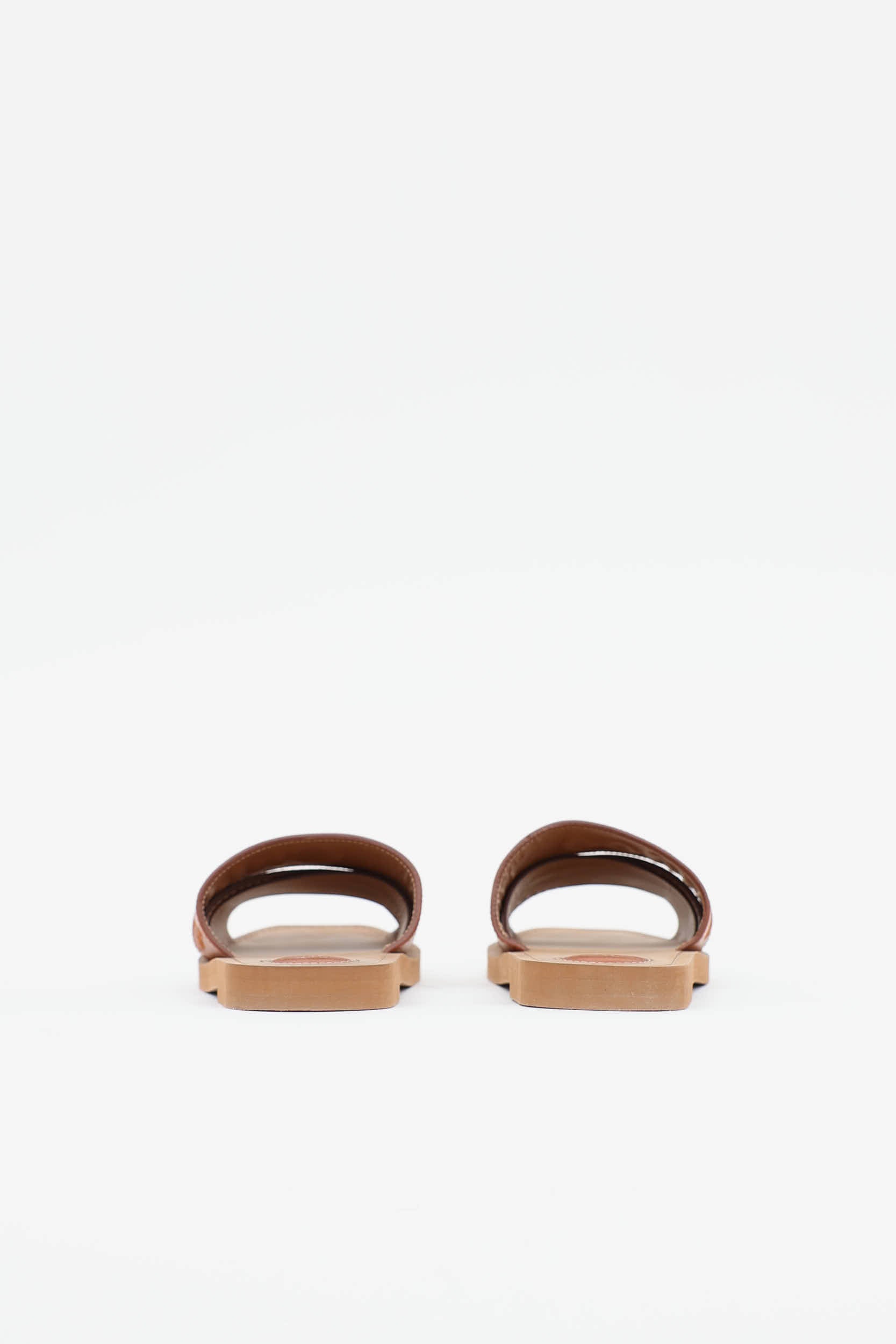 Chloé Woody Leather Logo Slide