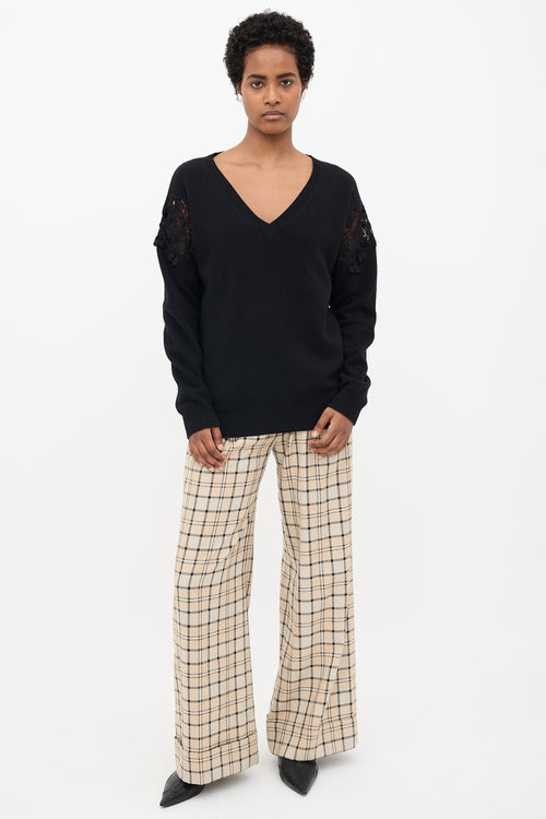Chloé Wool Lace Panel Sweater