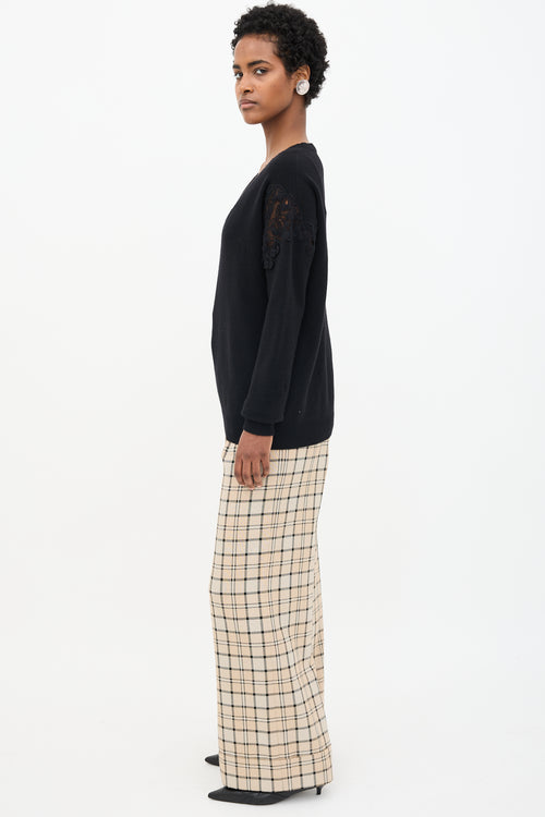 Chloé Wool Lace Panel Sweater