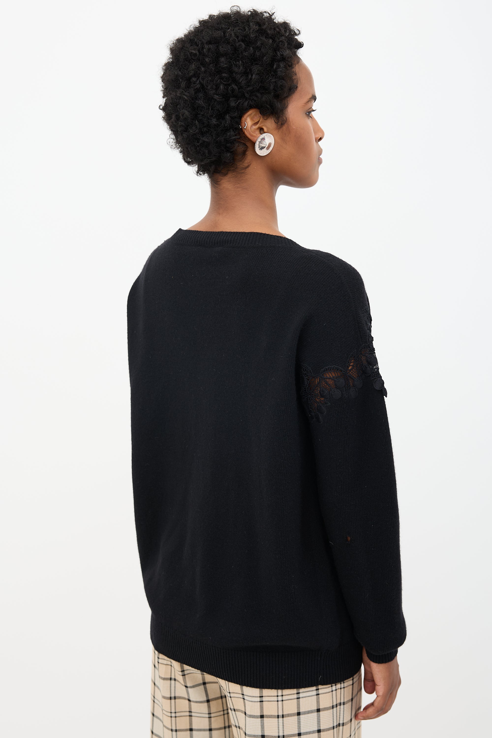 Chloé Wool Lace Panel Sweater
