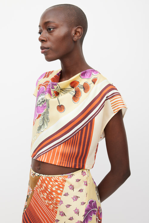 Chloé Yellow & Multicolour Floral Silk Co-Ord Set
