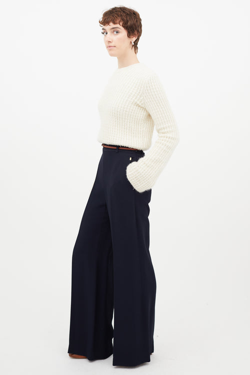 Chloé Navy & Brown Wide Leg Trouser
