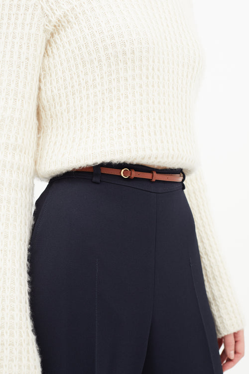 Chloé Navy & Brown Wide Leg Trouser