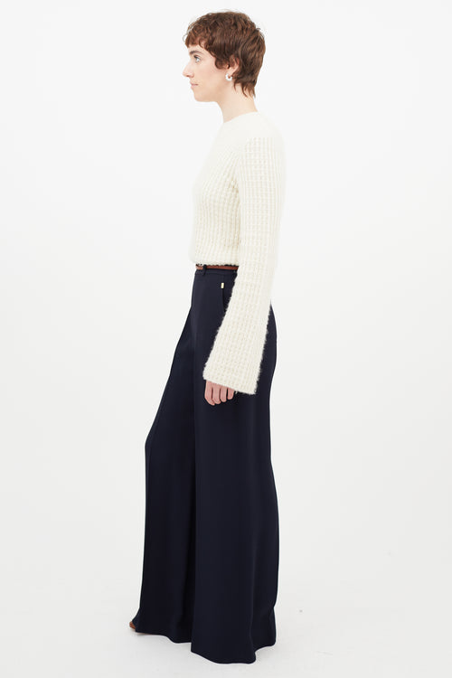 Chloé Navy & Brown Wide Leg Trouser
