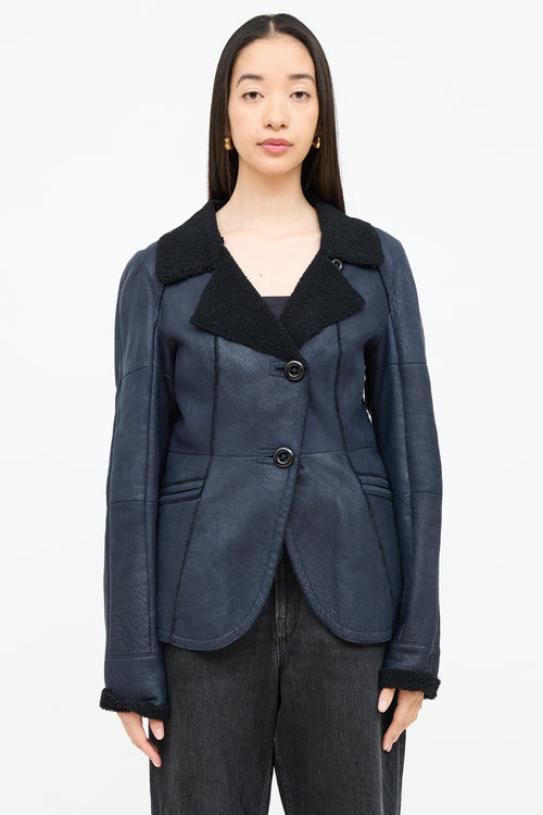 Christ Leather Shearling Coat