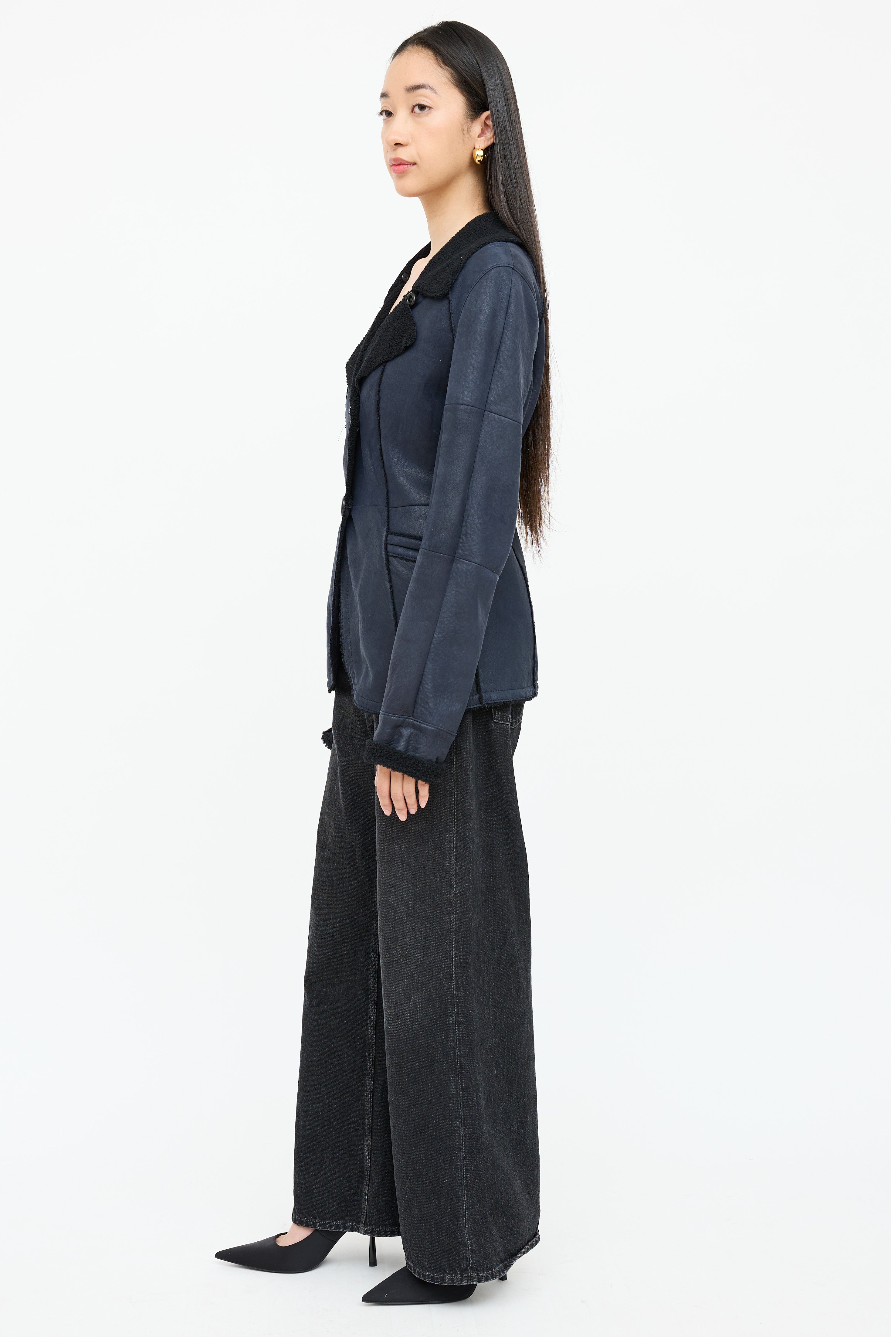 Christ Leather Shearling Coat