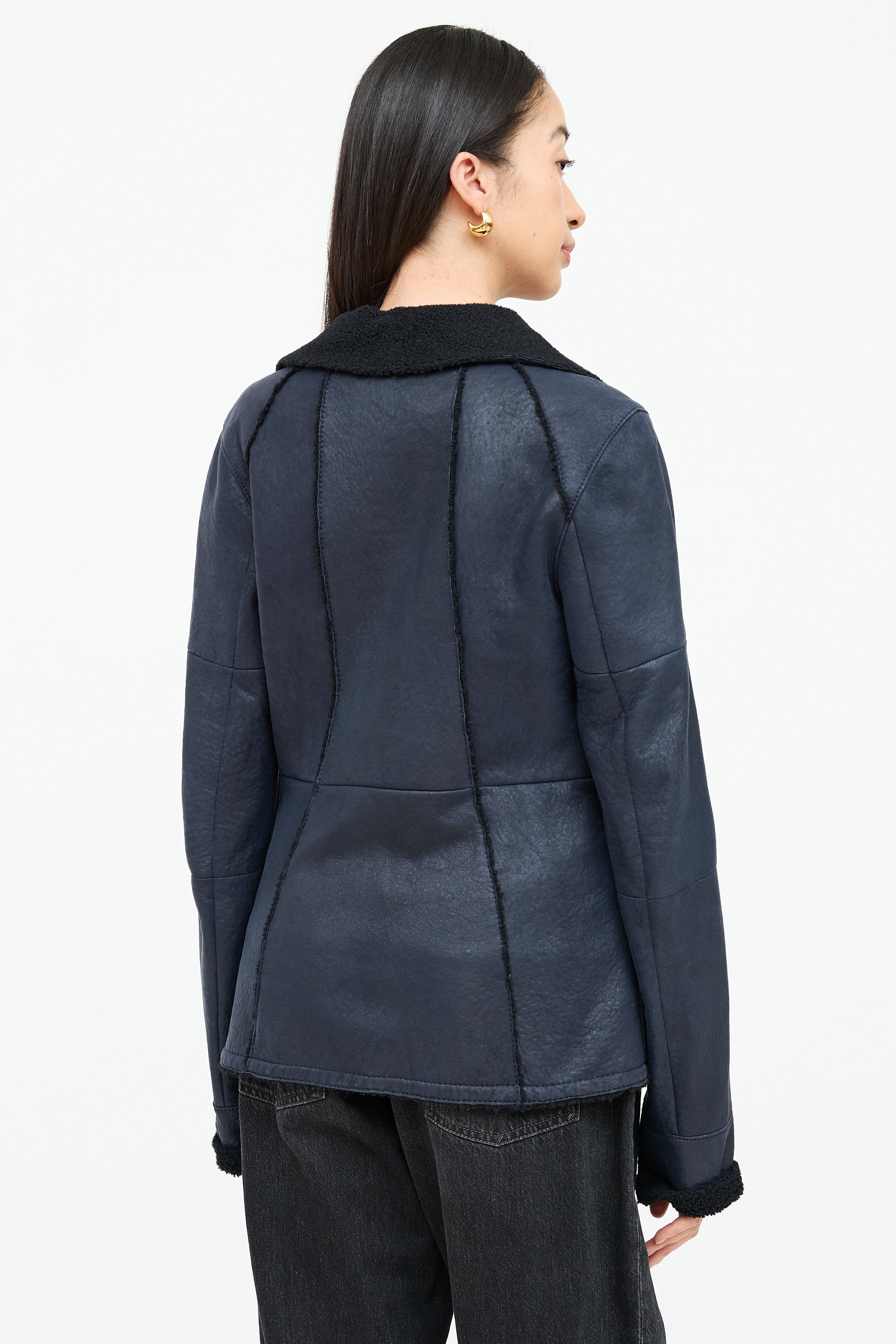 Christ Leather Shearling Coat