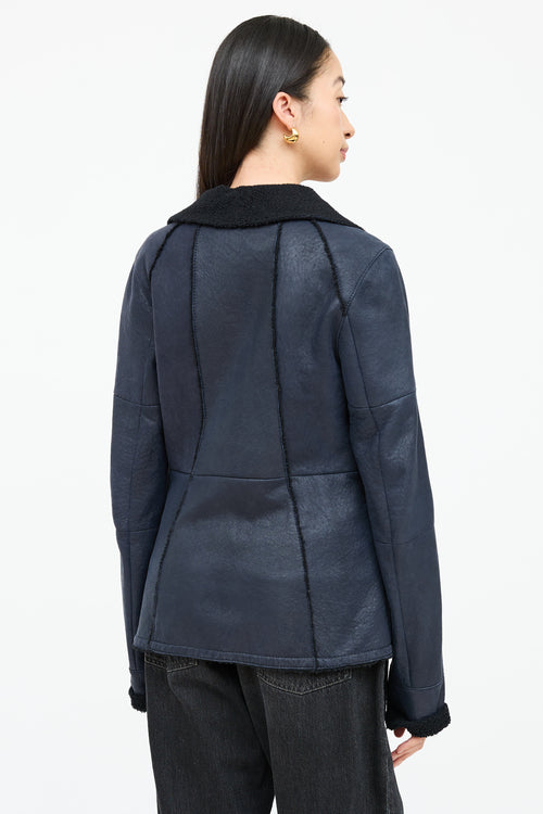 Christ Leather Shearling Coat