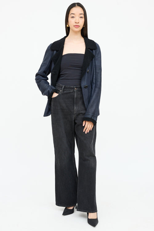 Christ Leather Shearling Coat