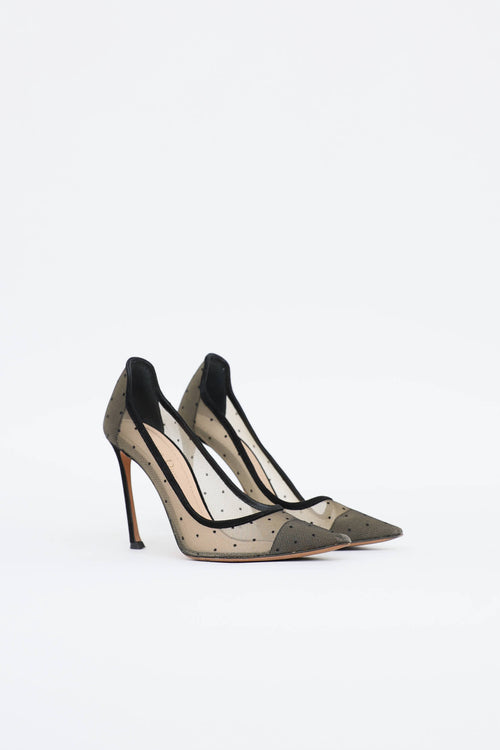 Dior Mesh Polka Dot Pump