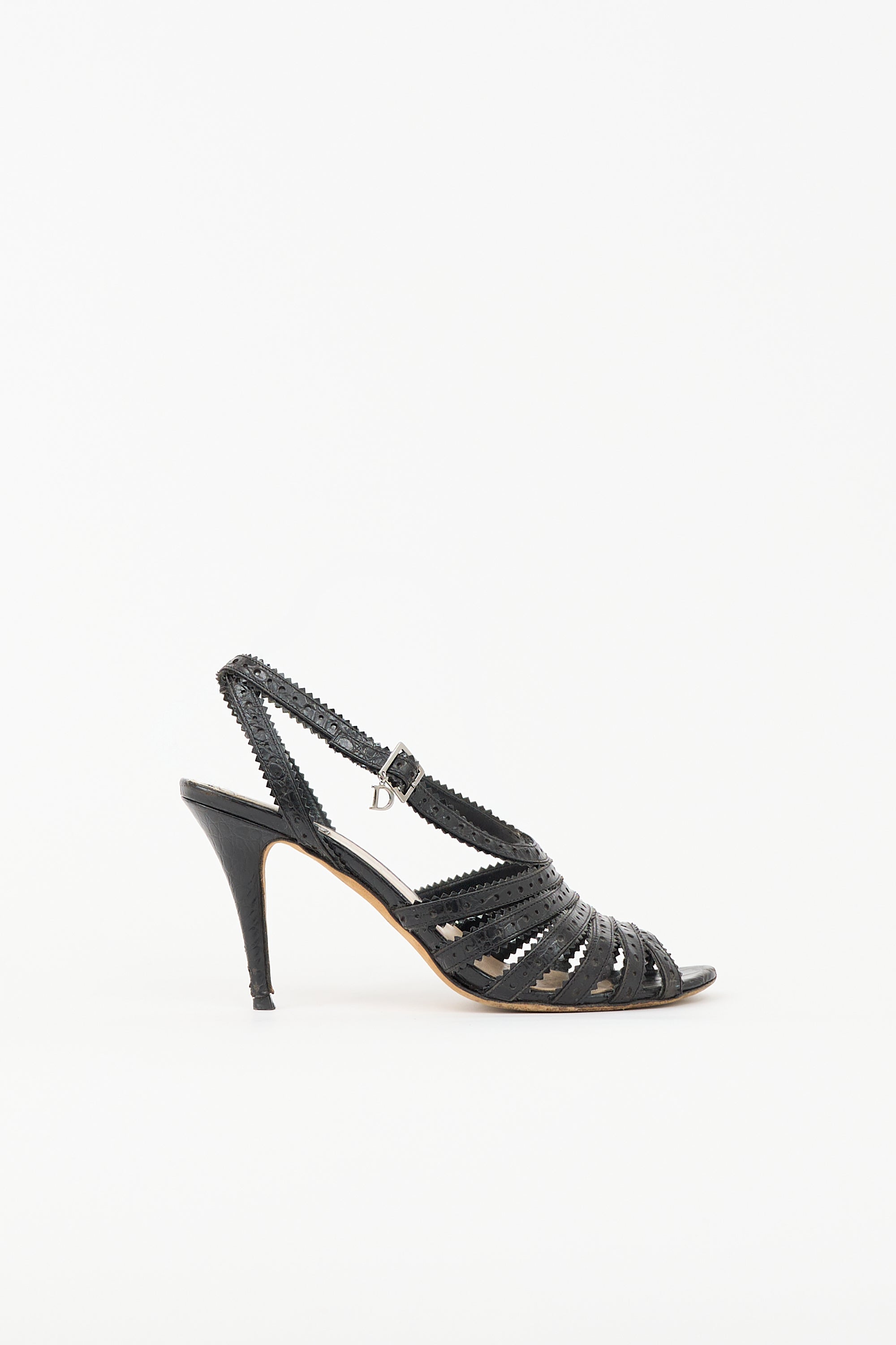 Dior Leather Perforated Strappy Sandal