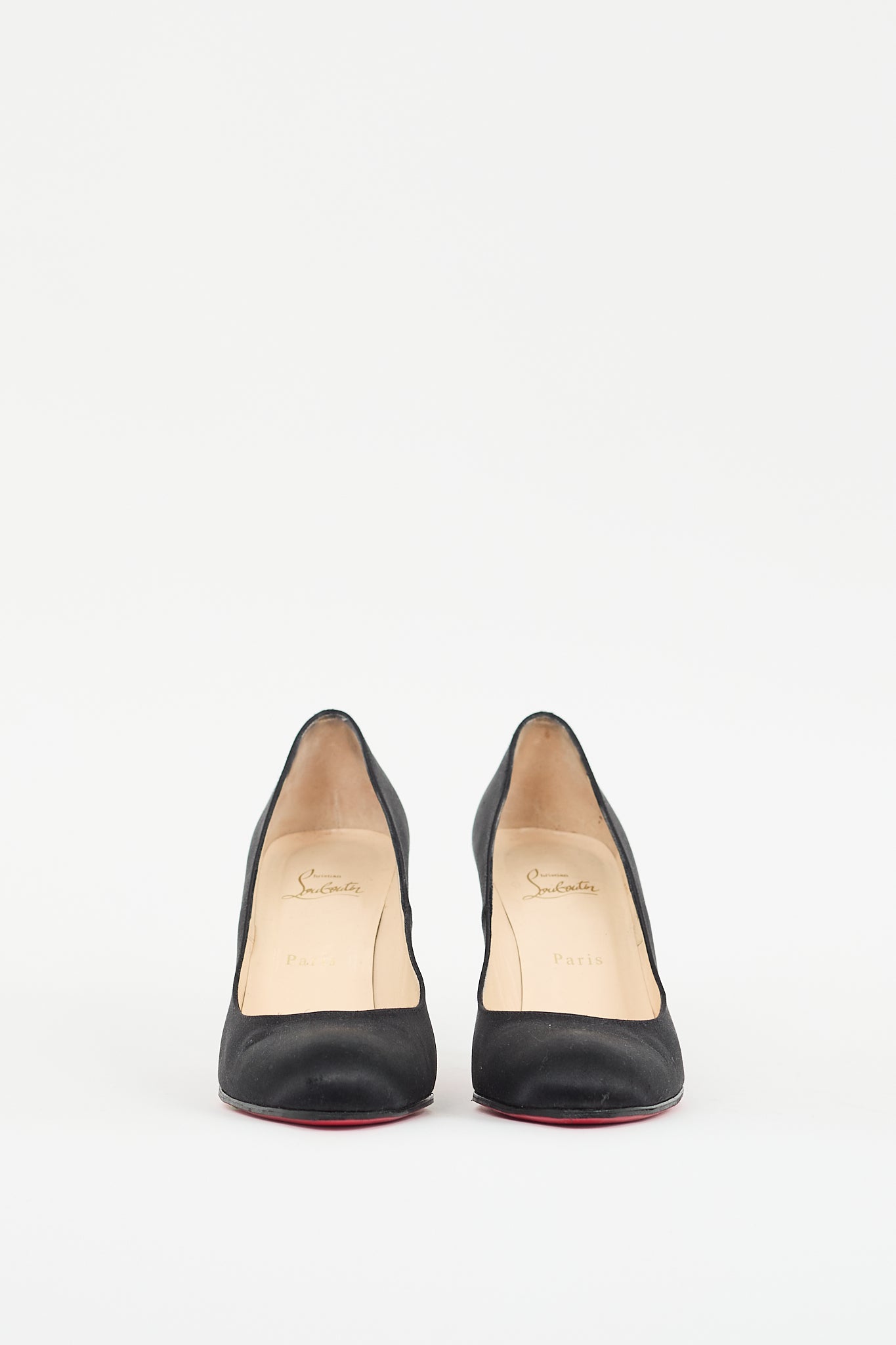 Christian Louboutin Black Satin Simple 85 Pump