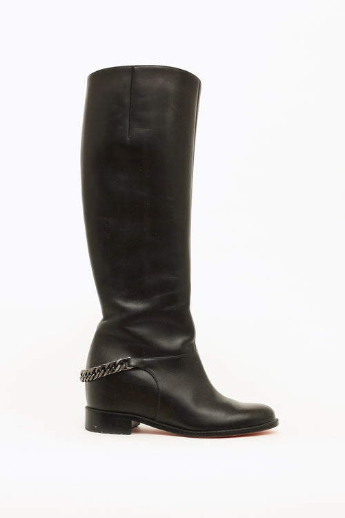 Leather Chain Cate Riding Boot