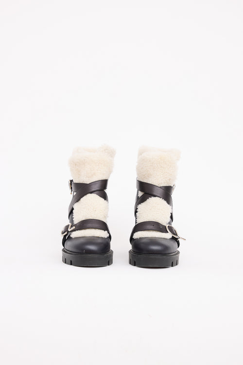 Christian Louboutin Sherpa Trim Moto Boot