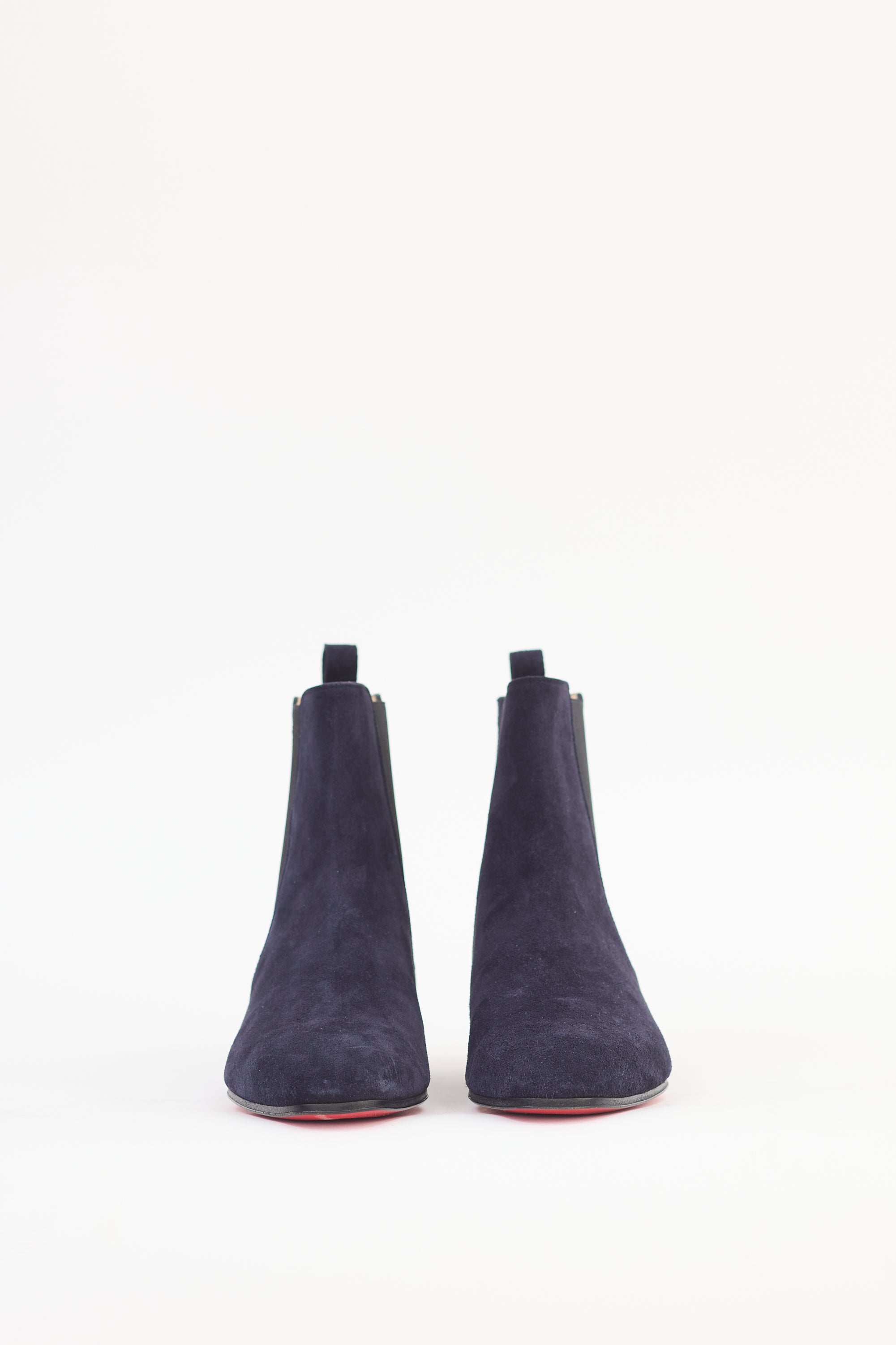Christian Louboutin Navy Suede Chelsea Boot