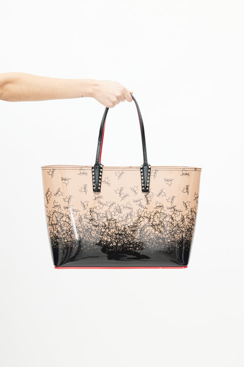 Christian Louboutin Pink & Black Cabata Patent Stud Logo Tote