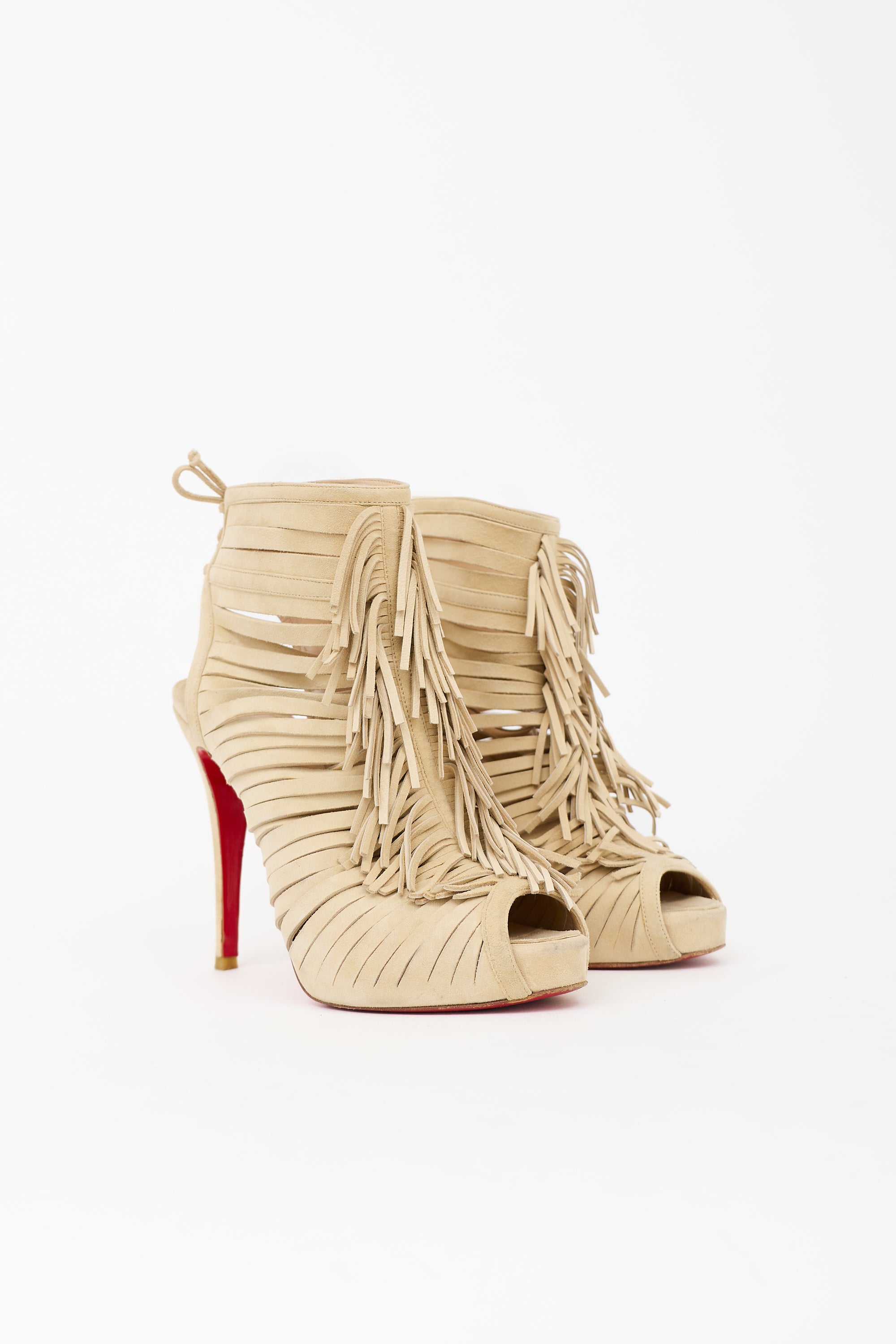 Christian Louboutin Suede Deva Fringe Sandal