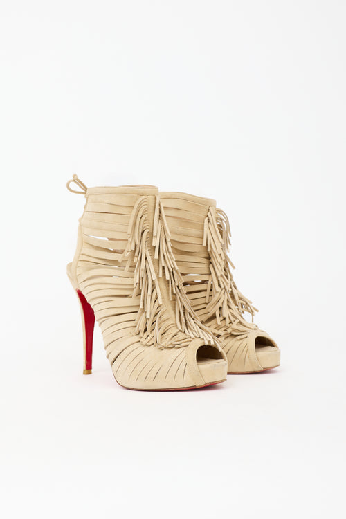 Christian Louboutin Suede Deva Fringe Sandal
