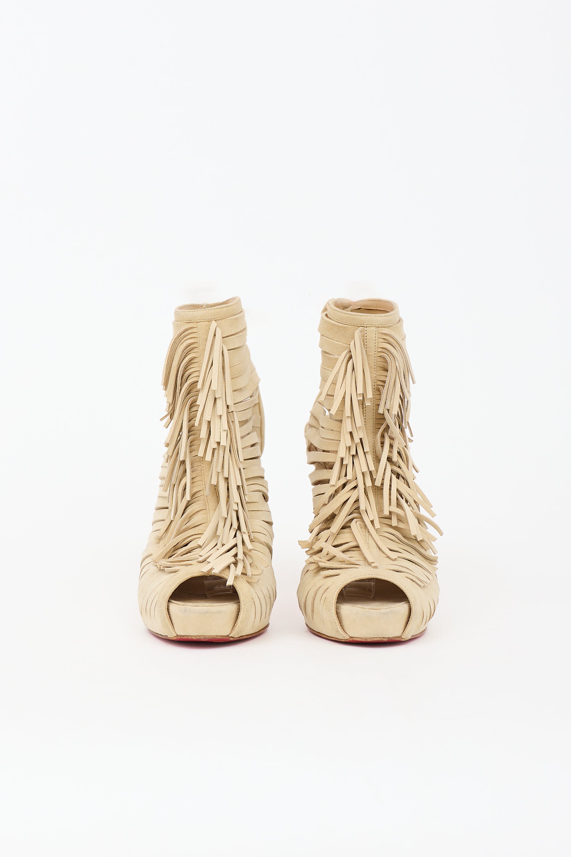 Christian Louboutin Suede Deva Fringe Sandal