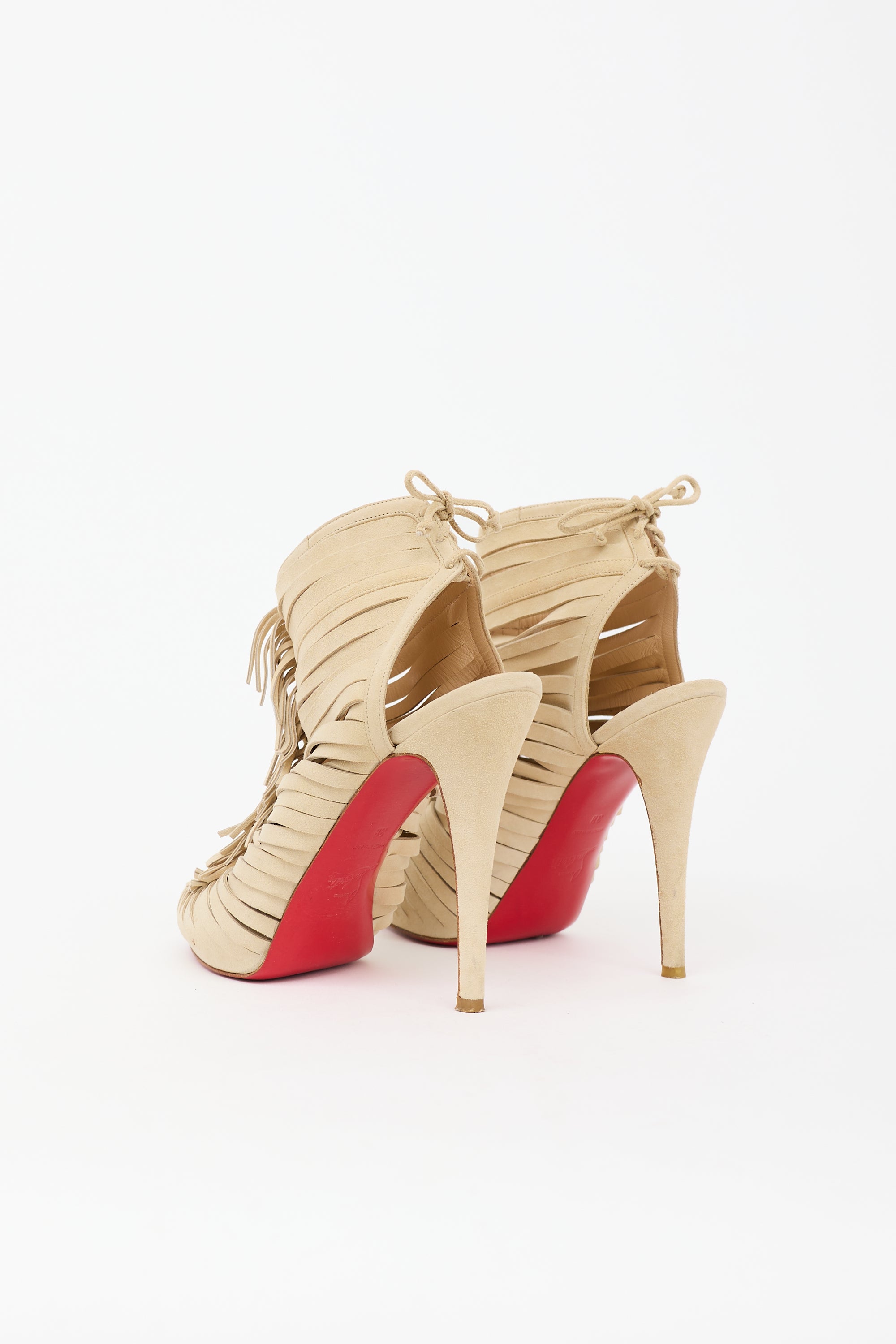 Christian Louboutin Suede Deva Fringe Sandal