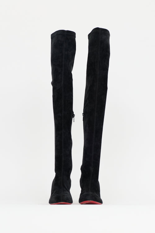 Christian Louboutin Suede Over The Knee Boot
