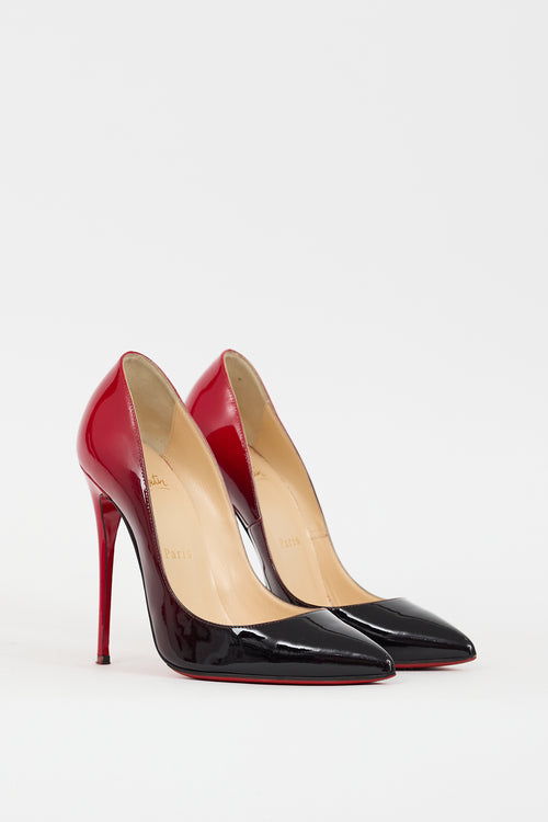 Christian Louboutin Black & Red Patent Leather Gradient So Kate Heel