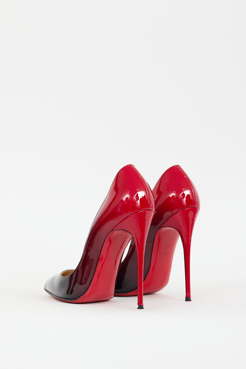 Christian Louboutin Black & Red Patent Leather Gradient So Kate Heel