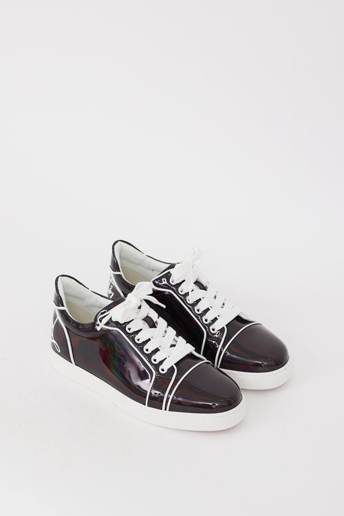 Christian Louboutin Black & White Leather Fun Vieira Logo Sneaker