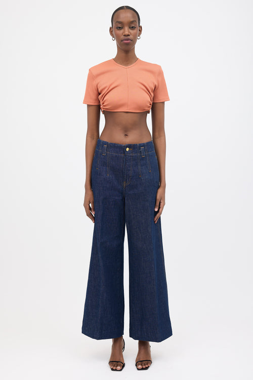 Christopher Esber Crystal Orbit Cropped T-Shirt