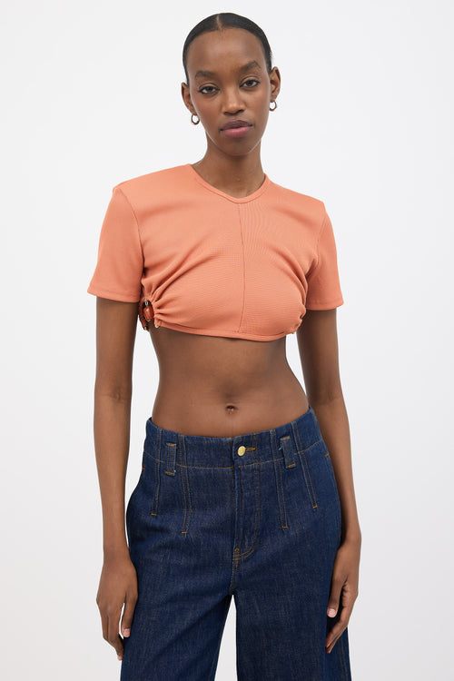 Christopher Esber Crystal Orbit Cropped T-Shirt