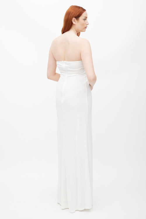 Christopher Esber White & Silver Gathered Dress