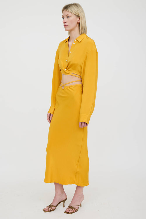 Christopher Esber Silk Tie Maxi Skirt