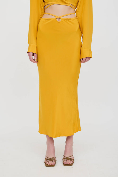 Christopher Esber Silk Tie Maxi Skirt