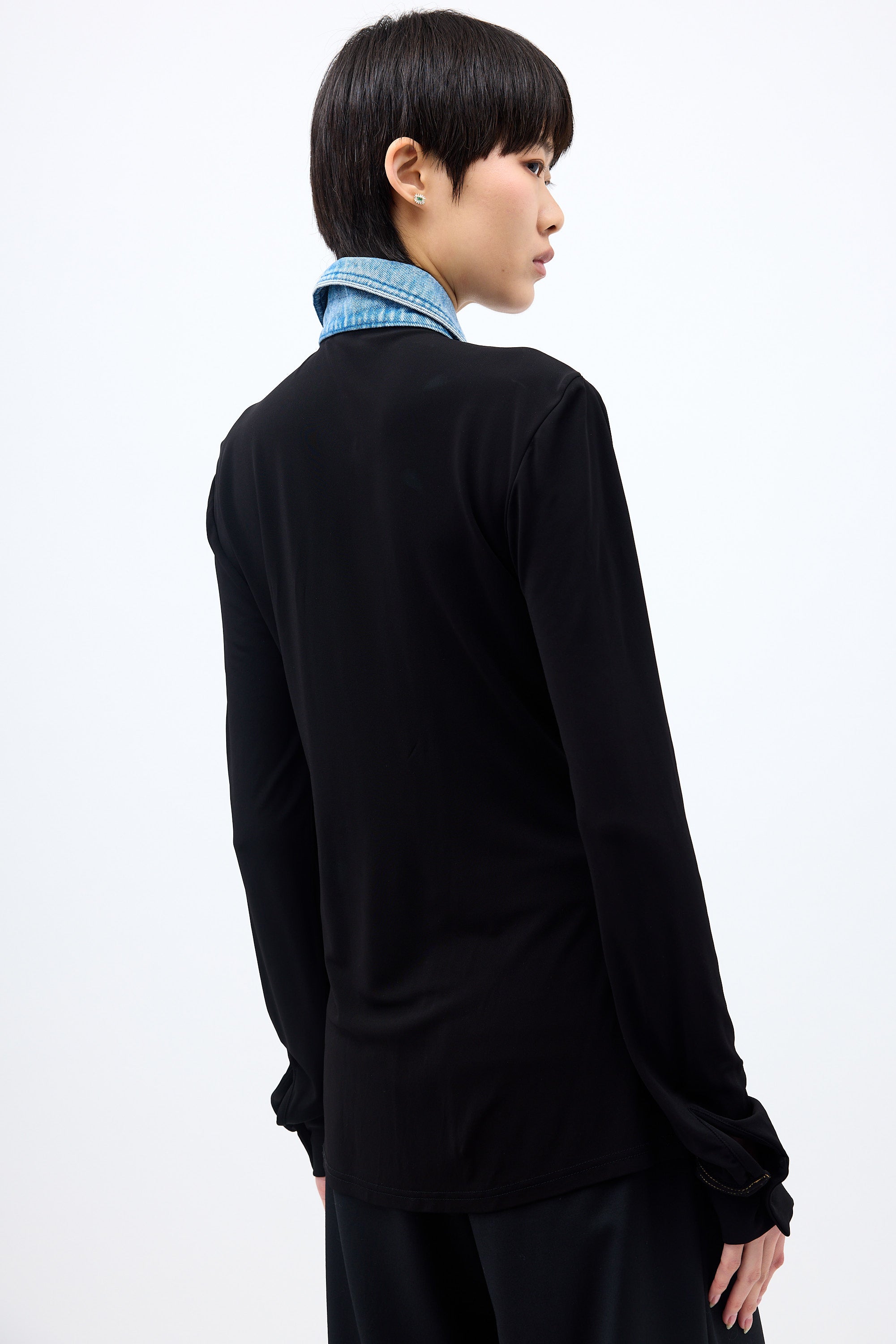 Christopher Esber Jersey Knit & Denim Shirt