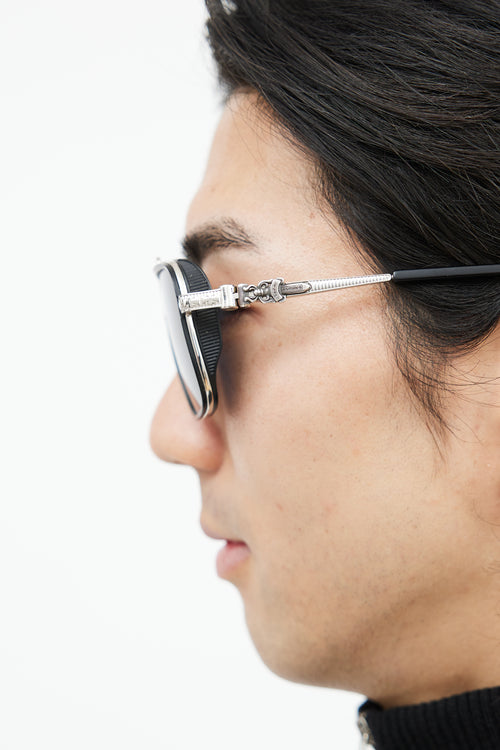 Chrome Hearts Black & Silver Pushin Rod II Sunglasses