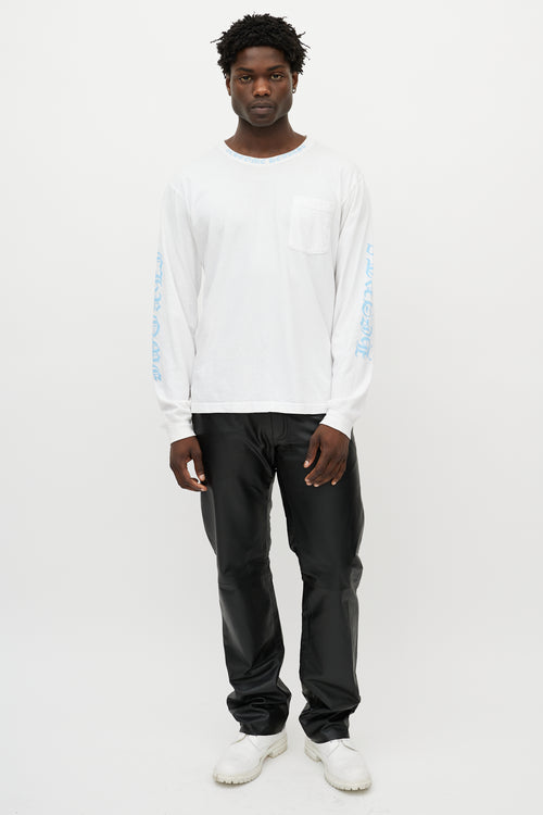 Chrome Hearts White & Blue Logo Longsleeve